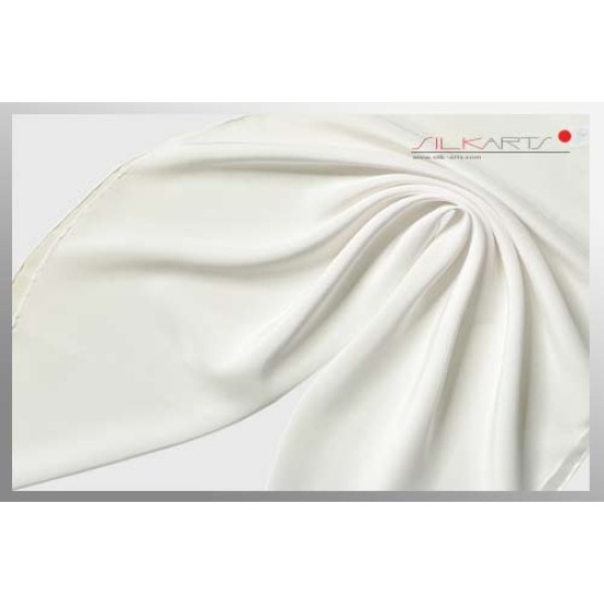 Seidentuch Crepe de Chine 14, Format: 90 x 90cm, naturweiss