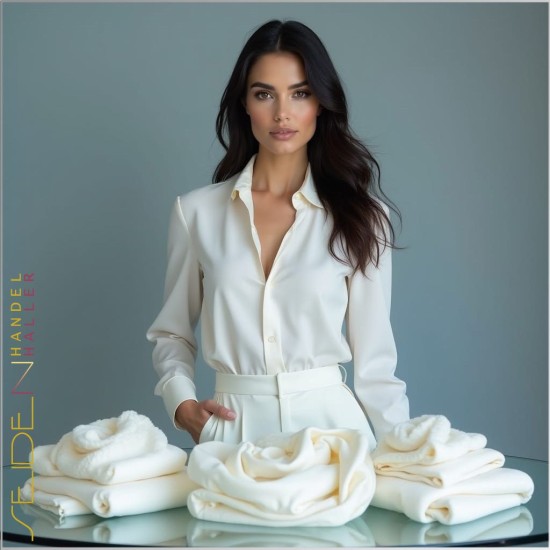 Seidentuch Crepe de Chine 10, Format: 110 x 110cm, naturweiss