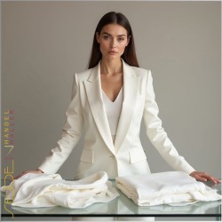 Seidentuch Crepe de Chine 14, Format: 138 x 138cm, naturweiss