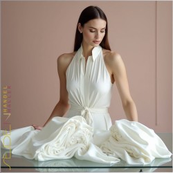 Seidentuch Crepe de Chine 14, Format: 110 x 110cm, naturweiss