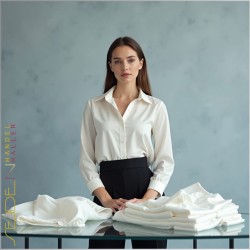 Seidentuch Crepe de Chine 14, Format: 125 x 125cm, naturweiss