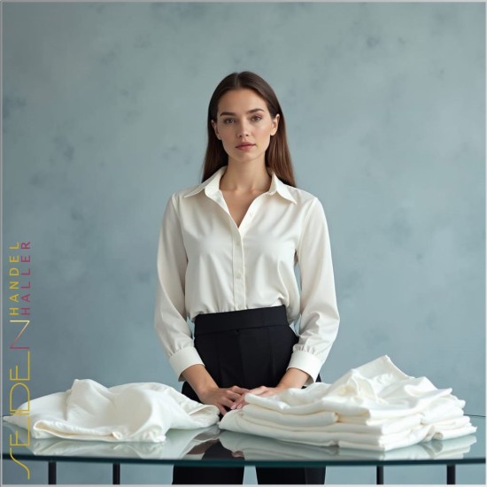 Seidentuch Crepe de Chine 14, Format: 125 x 125cm, naturweiss Seidentuch Crepe de Chine 14, Format: 125 x 125cm, naturweiss