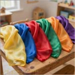 7er-Set Spielseide 90cm Ponge 05