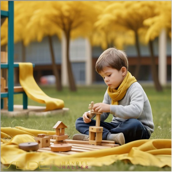 Spieltuch Goldgelb Ponge 06 90x90cm