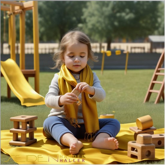 Spieltuch Goldgelb Ponge 06 110x110cm