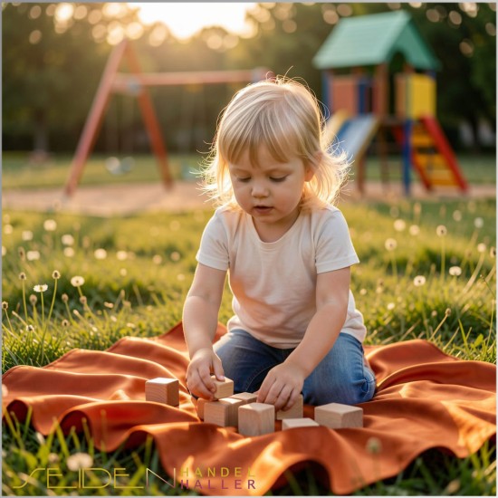 Spieltuch Goldorange Ponge 06 110x110cm