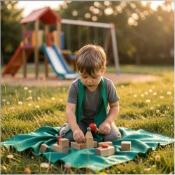 Spieltuch Lebensgrün Ponge 06 90x90cm