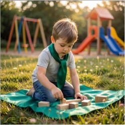 Spieltuch Lebensgrün Ponge 06 74x74cm