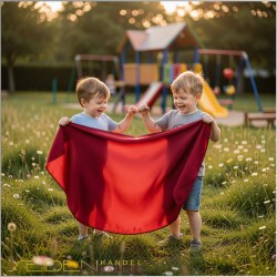 Spieltuch Zinnoberrot Ponge 06 74x74cm