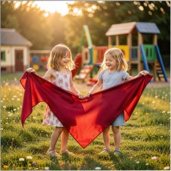 Spieltuch Zinnoberrot Ponge 05 55x55cm