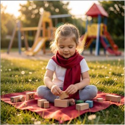 Spieltuch Zinnoberrot Ponge 06 55x55cm