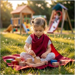 Spieltuch Zinnoberrot Ponge 06 90x90cm