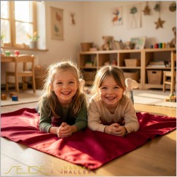 Spieltuch Zinnoberrot Ponge 06 90x90cm