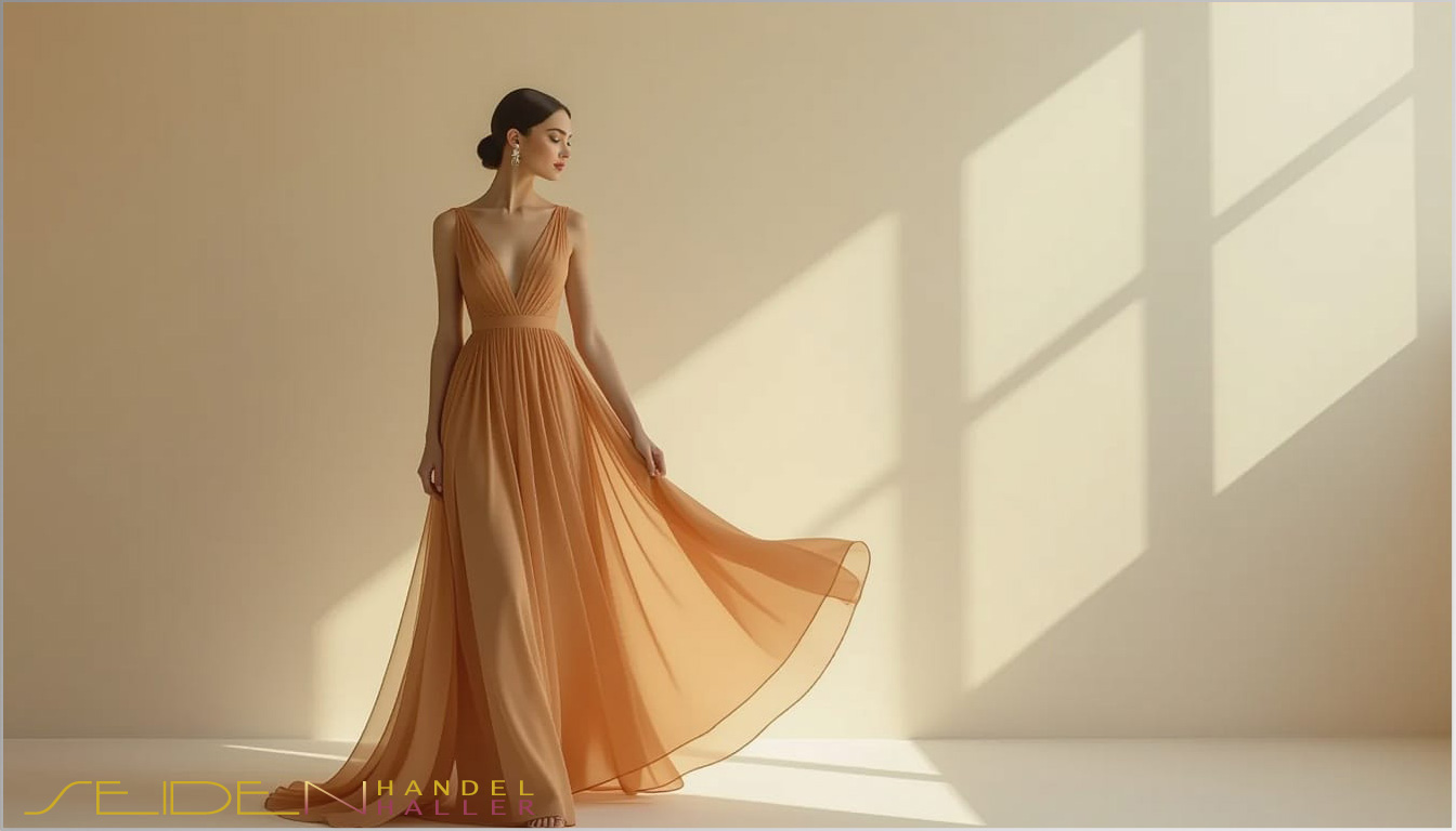 Seidenstoff aus Chiffon - Brandied Melon