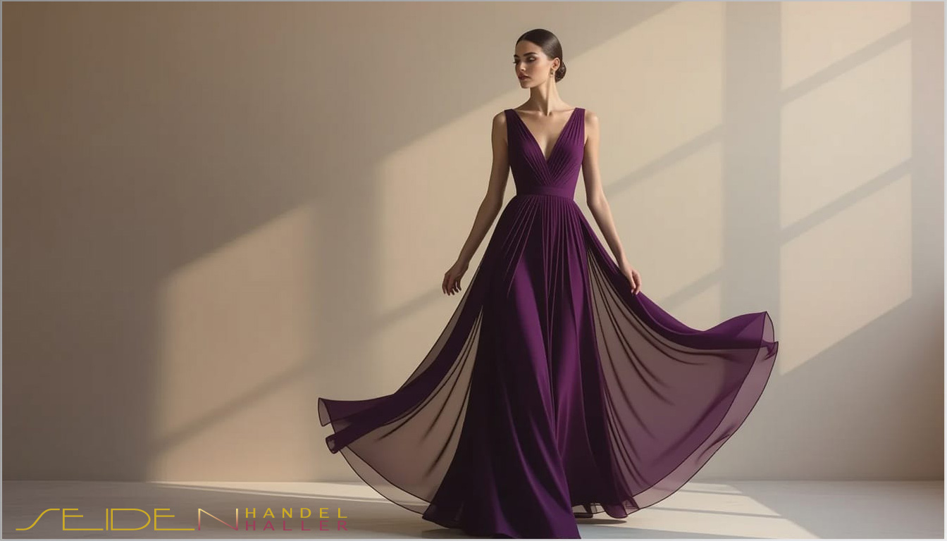 Seidenstoff aus Chiffon - Damson