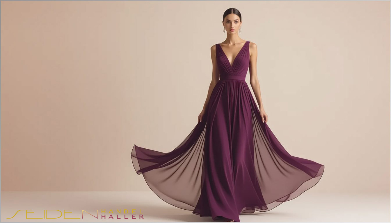 Seidenstoff aus Chiffon - Damson