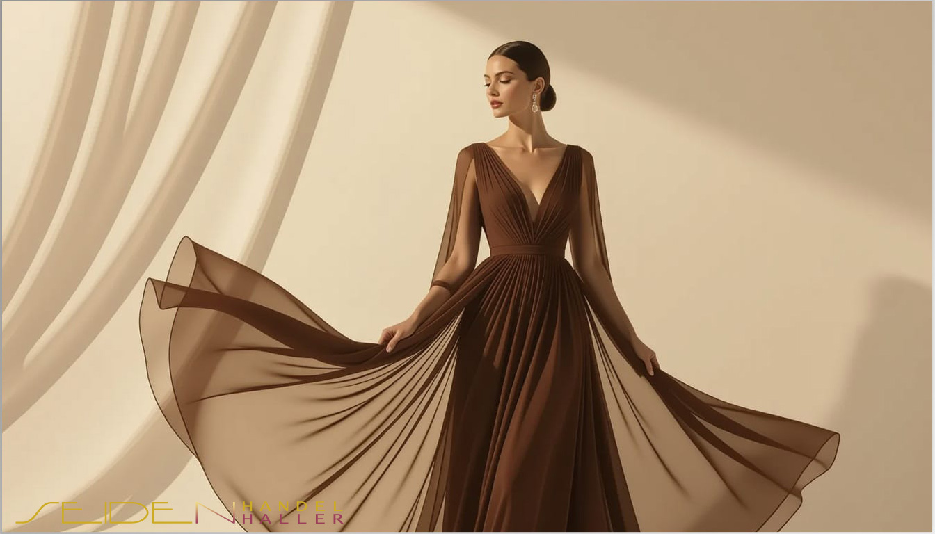 Seidenstoff aus Chiffon - Hot Chocolate