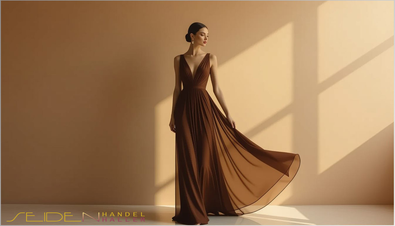 Seidenstoff aus Chiffon - Hot Chocolate