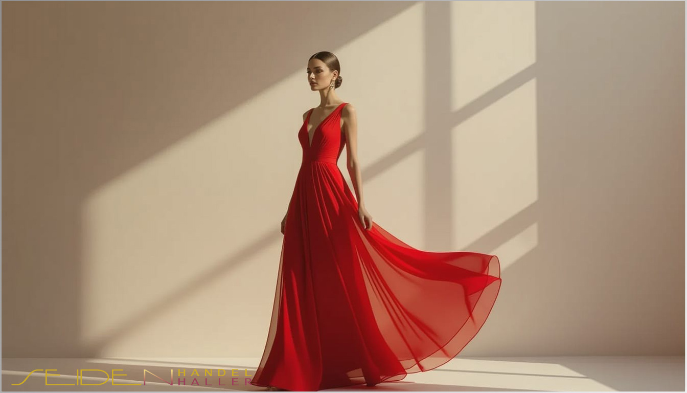 Seidenstoff aus Chiffon - Poppy Red