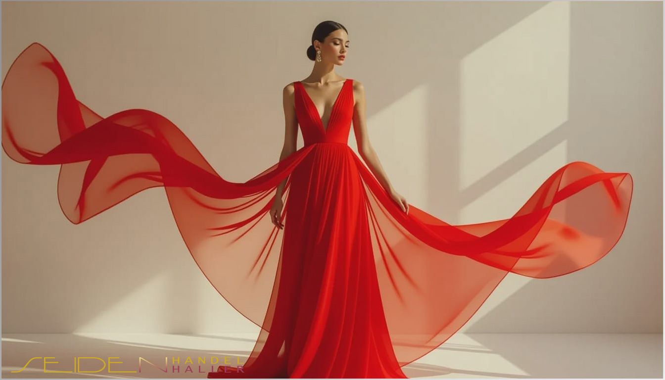 Seidenstoff aus Chiffon - Poppy Red